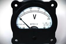 Retro Voltmeter Vintage 0-250v Ac Old Design Very Big Screen 7cm Analog Black