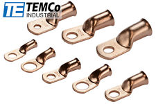 Temco Bare Copper Lug Ring Terminals Battery Wire Welding Cable Awg