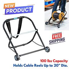 Cable Caddy Stand With Wheels Electrical Wire Spool Dispenser Pulling Reel Roll