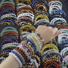 Wholesale Lots 15 Pcs Mix Natural Stone Elasctic Rope Beaded Bracelet Jewelry Us
