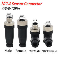 M12 Sensor Connector 45812 Pin Malefemale Straightright Angle Plug 0cn Pg7