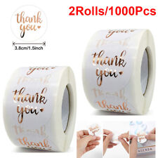 1000pcs 1.5 Thank You Stickers Rose Gold Foil Fonts Thank You Stickers 2 Rolls