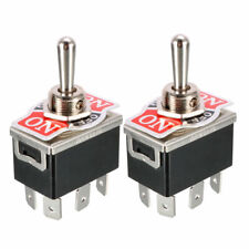 2 X Black Dpdt 3 Position Onoffon Momentary 6 Terminals Toggle Switch