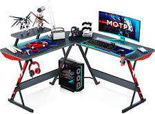 L Shaped Gaming Desk With Carbon Fiber Surface Corner Computer Desk L Shape Wit