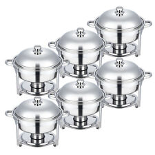 6-packs Round Chafer Chafing Dish 5.3qt Sets Bain Marie Buffet Food Warmers