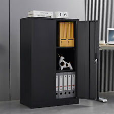 Metal Storage Cabinet Freestanding With Adjustable Shelves And Locking Doors