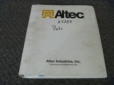Altec At237 Telescopic Boom Truck Crane Parts Catalog Manual