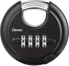 Daygos Combination Disc Padlocks For Outdoor - Heavy Duty 4 Digit Code Lock Com