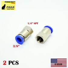 2 X Pneumatic Female Connector Tube Od 38 X Npt 14 Air Push In Fitting