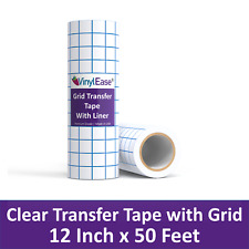12 In X 50ft Roll Medium Tack Vinyl Paper Transfer Tape Backing Grid For Cricut