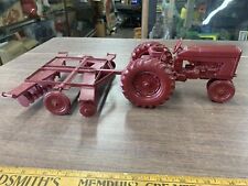 Vintage Ertl Ih Farmall 404 And Disk For Repair Or Parts Old Toy Tractor