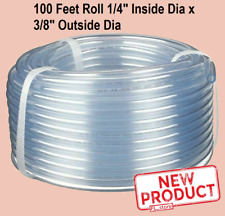 Clear Plastic Tubing 100 Ft Roll 14 Inside Dia X 38 Outside Dia Flexible New