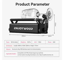 Enjoywood R3 Pro Laser Rotary Roller Cylindrical Laser Engraving Rotating 24w