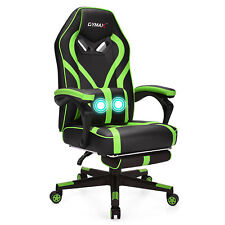 Massage Gaming Chair Racing Recliner Computer Desk Chair Wfootrest Green