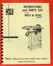 Yates-american J-206 Belt Disc Sander Owner Operator Parts Manual 0763