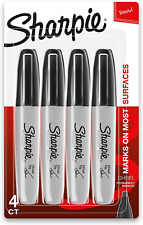 Sharpie Permanent Markers Chisel Tip Black 4 Count