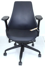 Herman Miller Sayl Chair Black Soft Leather Upholstered W Fully Adjustable Arms