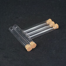 5pcslot Transparent Lab Glass Test Tube With Cork Stoppers Flat Bottom Vial Con