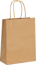 50 Pack Small Brown Paper Gift Bags With Handles 5.8x3.2x8.25 Kraft Paper Gi