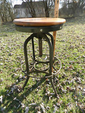 Vintage Toledo Stool Uhl Steel Industrial Metal Drafting Adjustable Chair Nice 