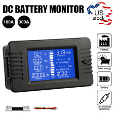 100a Shunt Lcd Display Dc Battery Monitor Meter 0-200v Volt Amp For Car Rv Solar