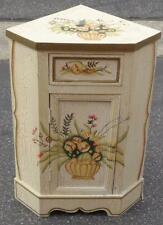 Beautiful Vintage Solid Wood Corner Storage Cabinet Beautifully Painted