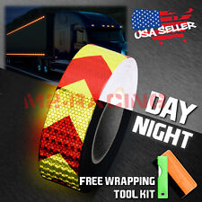 Arrow Red Neon Yellow Conspicuity Tape 2x120 Reflective Safety Truck Trailer