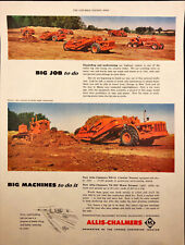1955 Allis-chalmers Crawler Tractor Vintage Print Ad Big Red Machines