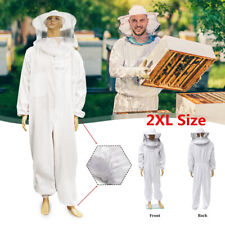 2xl Professional White Full Body Beekeeping Bee Keeping Suit With Veil Hood Kits