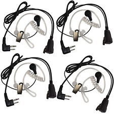 4-pack Hqrp 2pin Hands Free Earpiece Push-to-talk Mic For Motorola Radio Devices