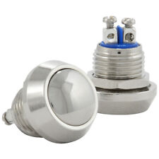 12mm Momentary Push Button Switch Boat Horn Starter Polished Nickel Metal