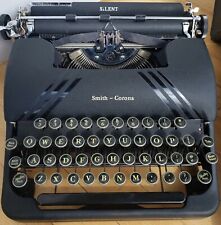 Vtg 1950s Smith Corona Silent Portable Typewriter Whard Case Black Model 043-b
