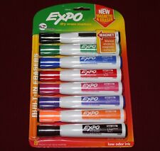 Expo 24 Pack Dry Erase 1944741 Marker W Built In Magnet Eraser Chisel Tip New