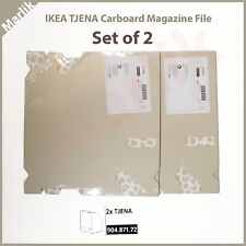 Set Of 2 - Ikea Tjena Magazine File Storage Box Beige Patterned 904.871.72- New