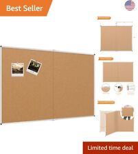 Large Cork Bulletin Board - 48x48 Inches - Silver Aluminum Frame - Self-heali...