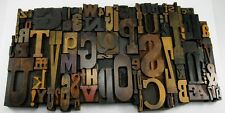 Vintage Letterpress Wood Type Collage A-z Letters 0-9 Numbers And .