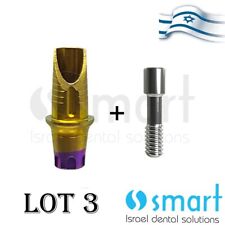 Lot X 3 Dental Implant Incisor Esthetic Ti Abutment T-base Mis C1-v3 Sp Fit 1 M