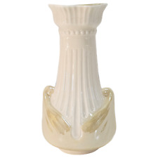 Vtg Belleek Bone China Moore Vase Yellow Iridescent Lustre 11th Mark 2000s