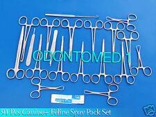 91 Pcs Caninefeline Spay Pack Veterinary Surgical Instruments Ds-1079