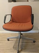 Vintage Mid-century Steel Case Chair Office Desk- Red Orange