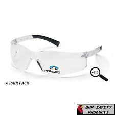 Pyramex Ztek Reader Safety Glasses Clear Bifocal 2.00 Lens S2510r20 6 Pair
