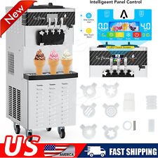 30lh 3 Flavors Commercial Electric Ice Cream Maker Yogurt Soft Serve Machine Us
