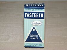 Vintage Dentist Medicine False Teeth Fasteeth Denture Powder Tin In Box