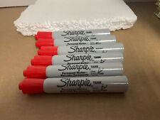Lot Of 6 Count Big Sharpie Tank Chisel Tip Red Permanent Markers New
