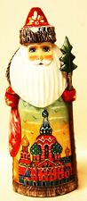 Alkota Russian Genuine Wooden Collectible Santa On The Blood Of The Czar 7h