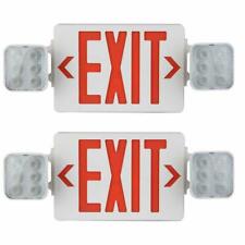 2pcs-pack Led Exit Sign Light Combo With 3hrs Emergency Back Up