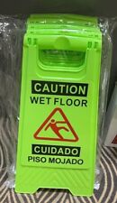 Caution Wet Floor Sign Safety 2 Sided Green Warning Signs 24 Bilingual