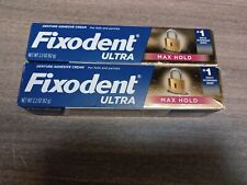 Fixodent Ultra Max Hold Dental Adhesive - 2.2oz For Fulls Partials Lot Of 2