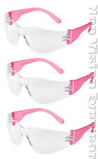 3 Pairpack Gateway Starlite Small Pink Clear Safety Glasses Womens Z87