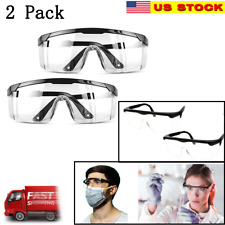 2 Pcs Clear Safety Goggles Glasses Anti Fog Lens Work Lab Protective Chemical